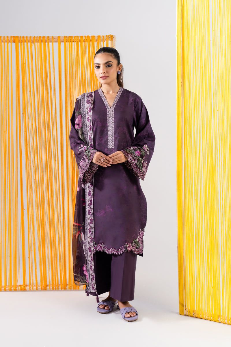 3 PIECE - PRINTED & EMBROIDERED LAWN SUIT - MLD2-07