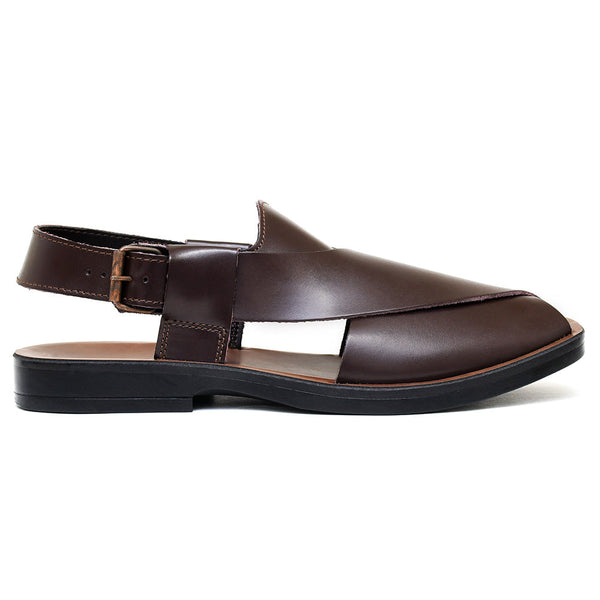 LEATHER PESHAWARI  CHAPPAL - PS-1501 BROWN