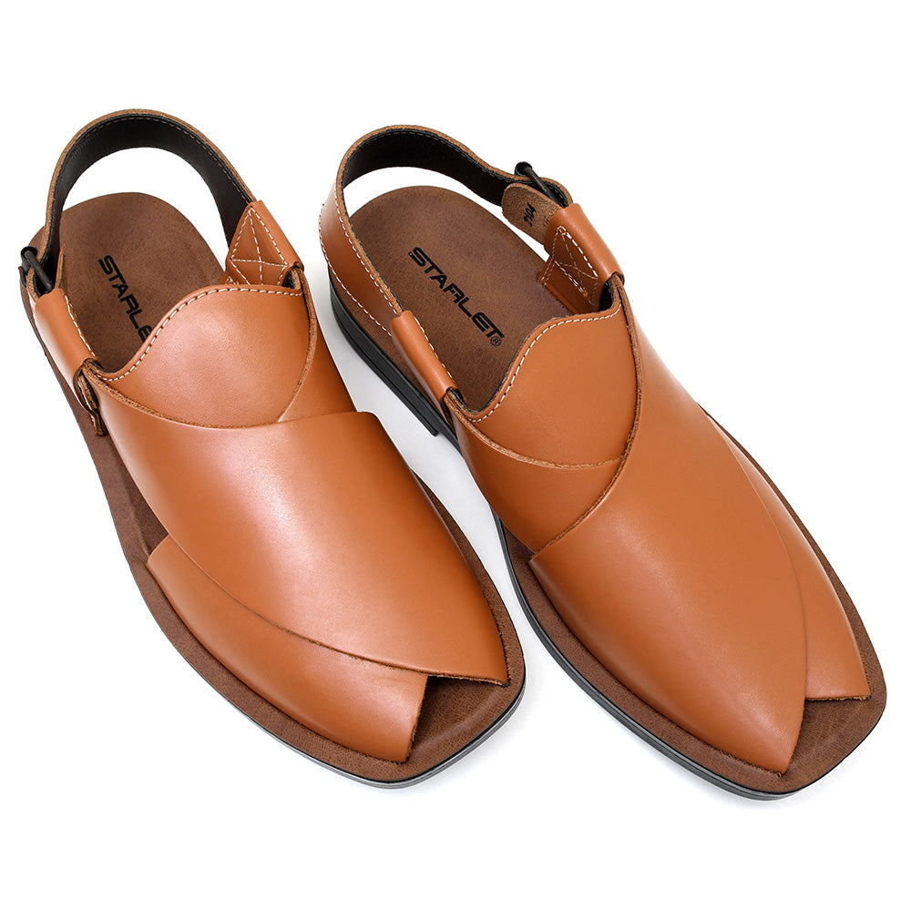 LEATHER PESHAWARI  CHAPPAL - PS-1501 TAN