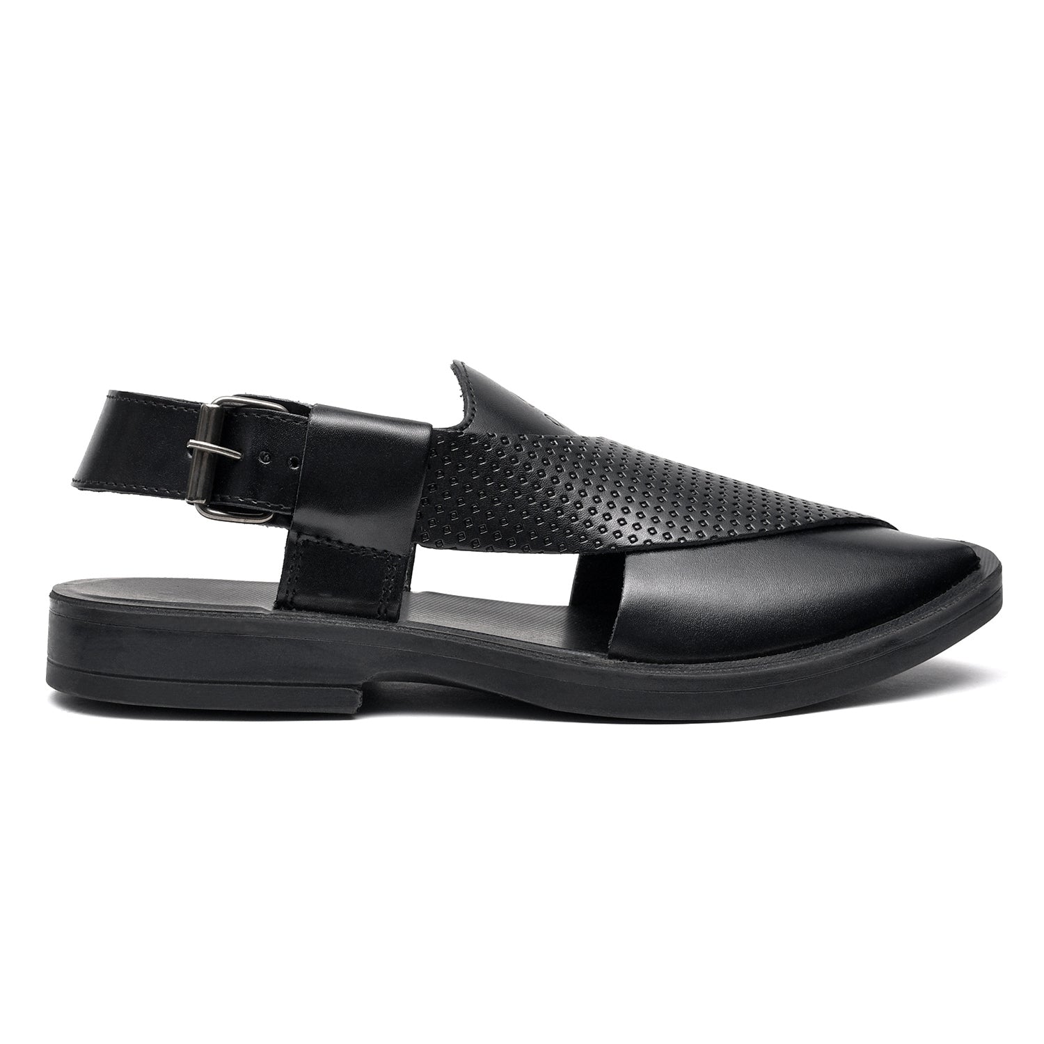 LEATHER PESHAWARI CHAPPAL - PS-1515 BLACK