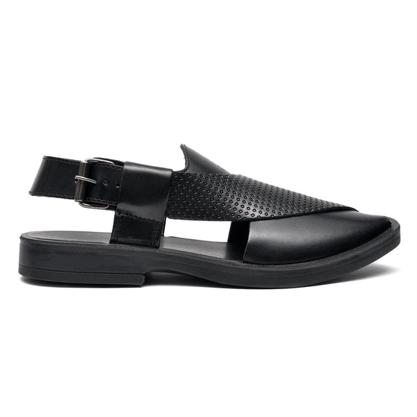 LEATHER PESHAWARI CHAPPAL - PS-1515 BLACK