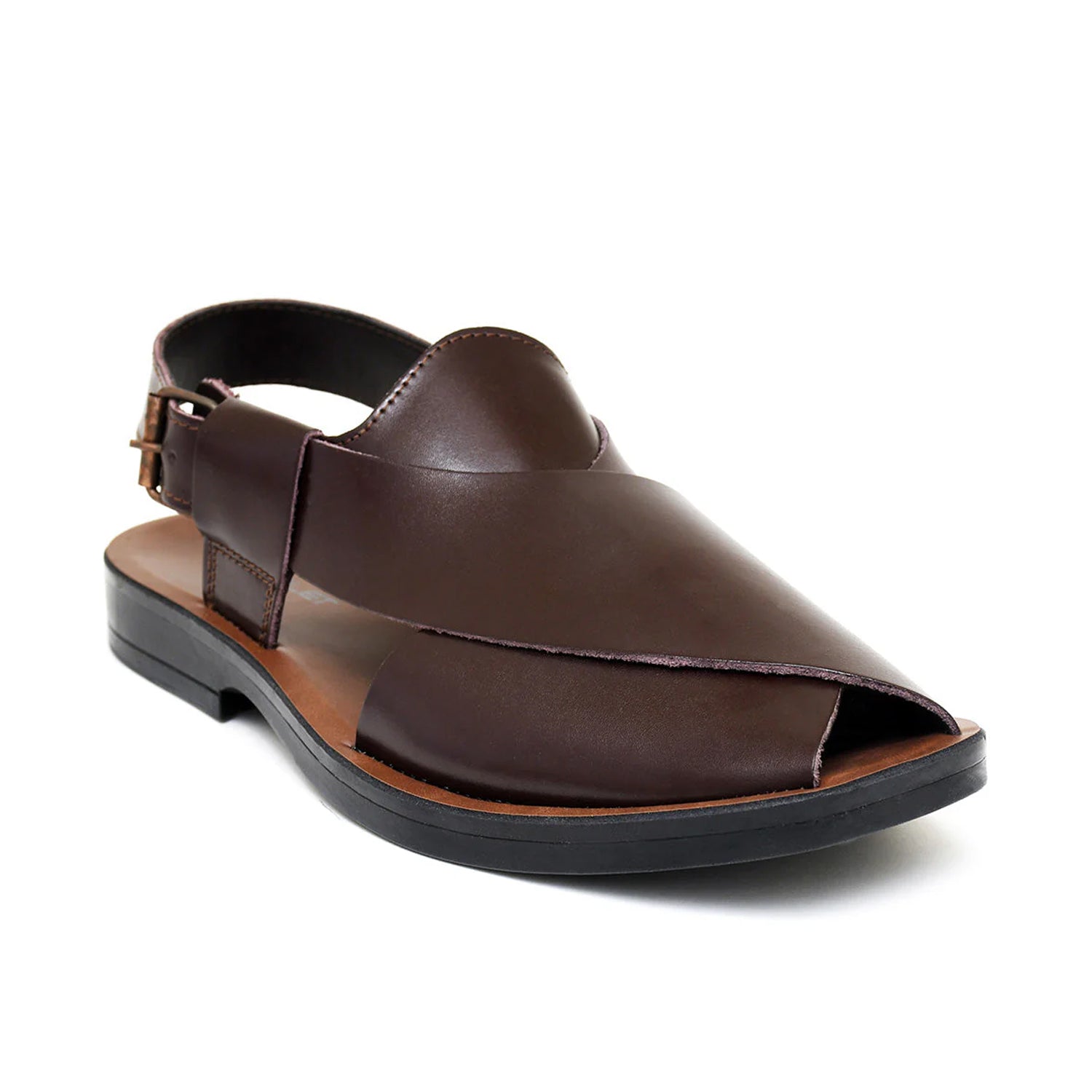 LEATHER PESHAWARI  CHAPPAL - PS-1501 BROWN