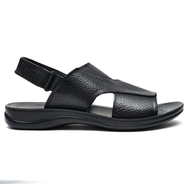 LEATHER SANDAL - RF-119 BLACK