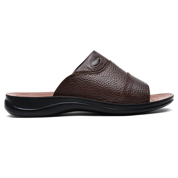 LEATHER SLIPPER - RF-136 BROWN