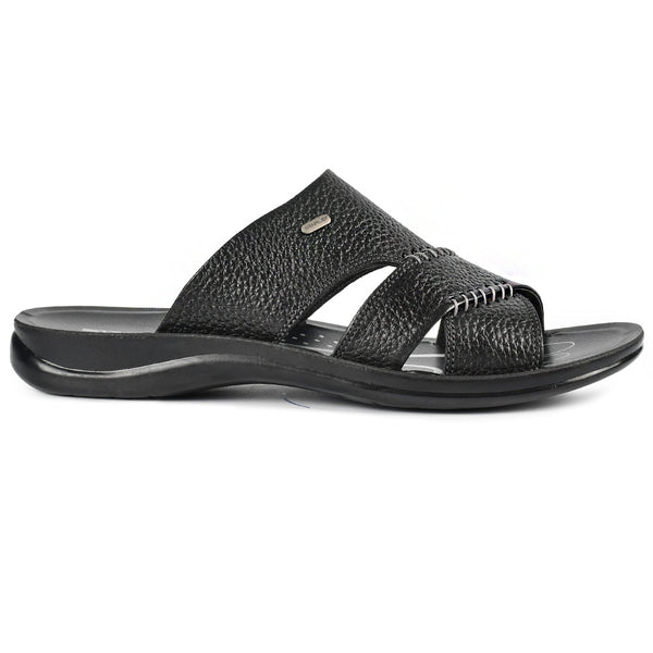 LEATHER SLIPPER - RF-173 BLACK