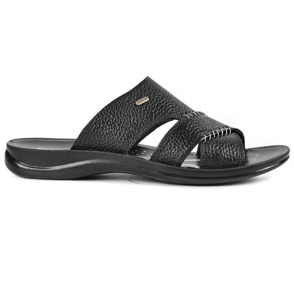 LEATHER SLIPPER - RF-173 BLACK