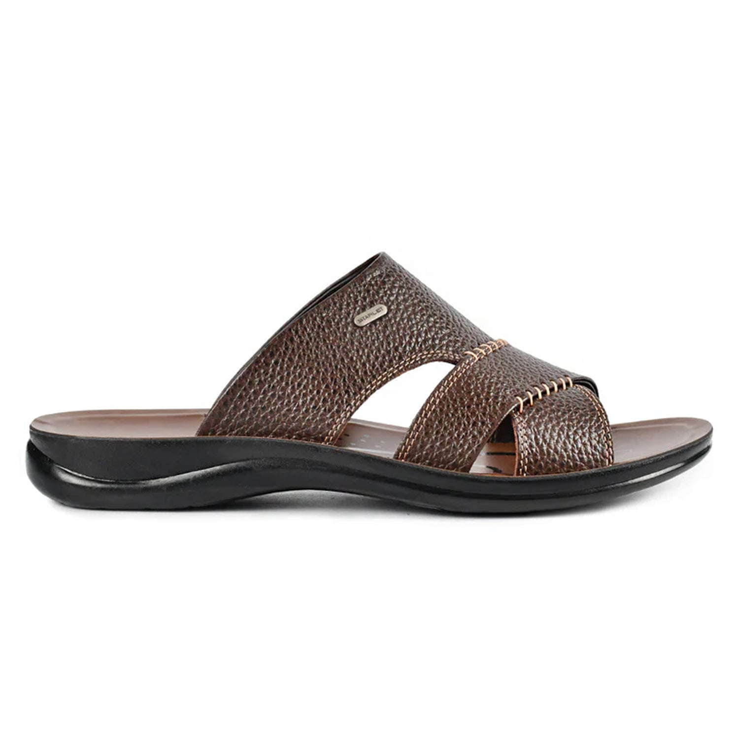 LEATHER SLIPPER - RF-173 BROWN