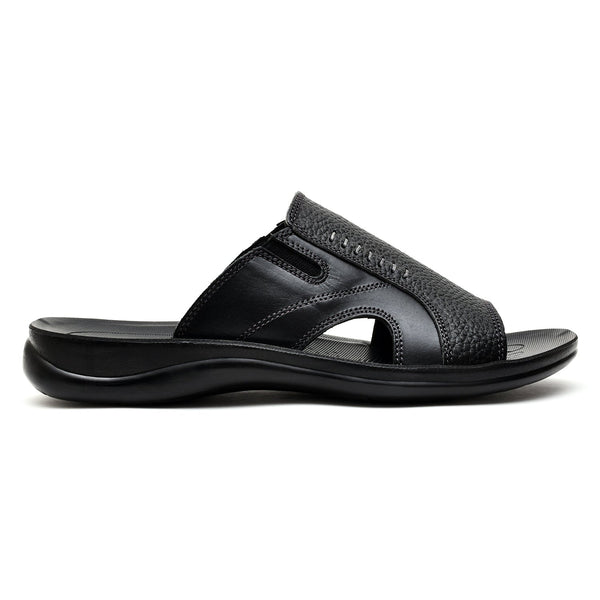 LEATHER SLIPPER - RF-178 BLACK