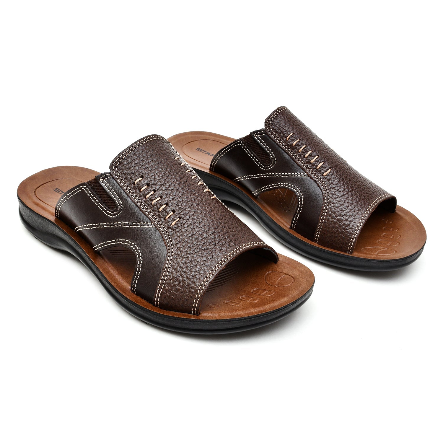 LEATHER SLIPPER - RF-178 BROWN