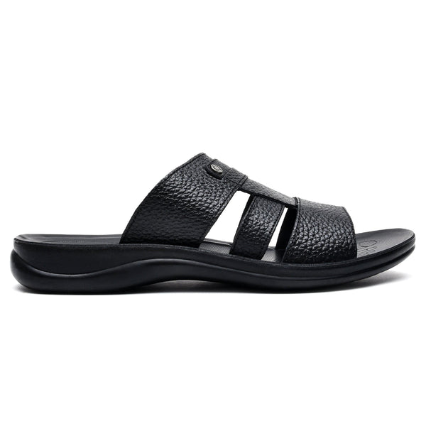 LEATHER SLIPPER - RF-183 BLACK