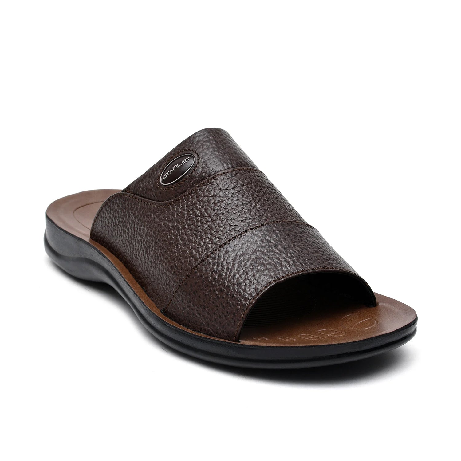 LEATHER SLIPPER - RF-136 BROWN