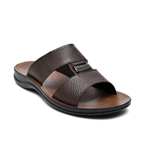 LEATHER SLIPPER - RF-137 BROWN