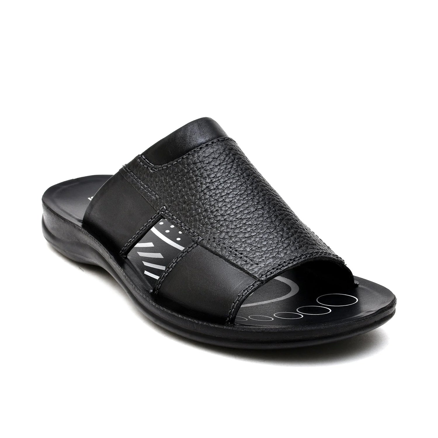 LEATHER SLIPPER - RF-175 BLACK