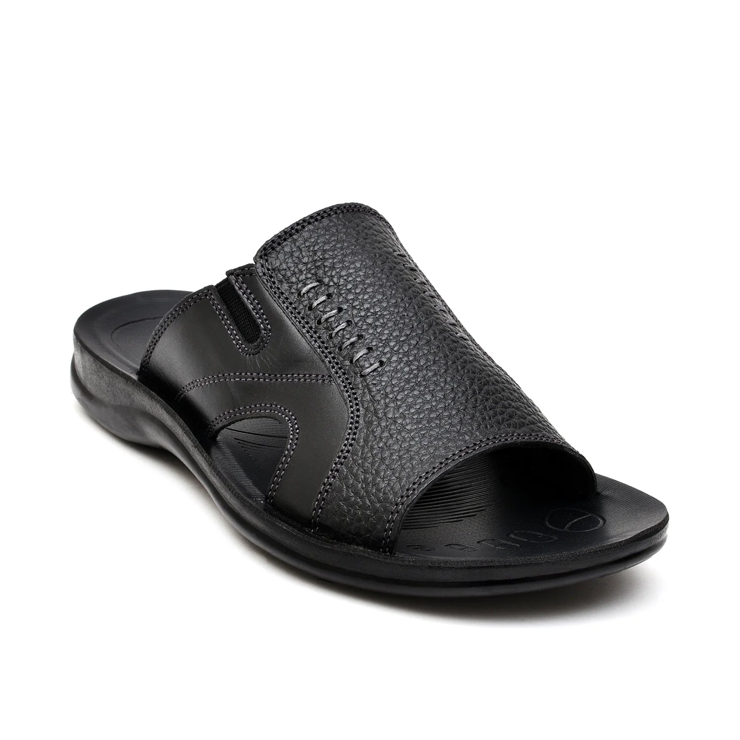 LEATHER SLIPPER - RF-178 BLACK