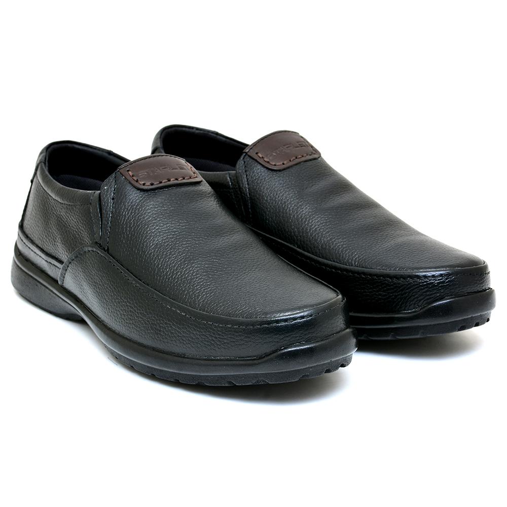 LEATHER SHOES - RUNNER-051 BLACK