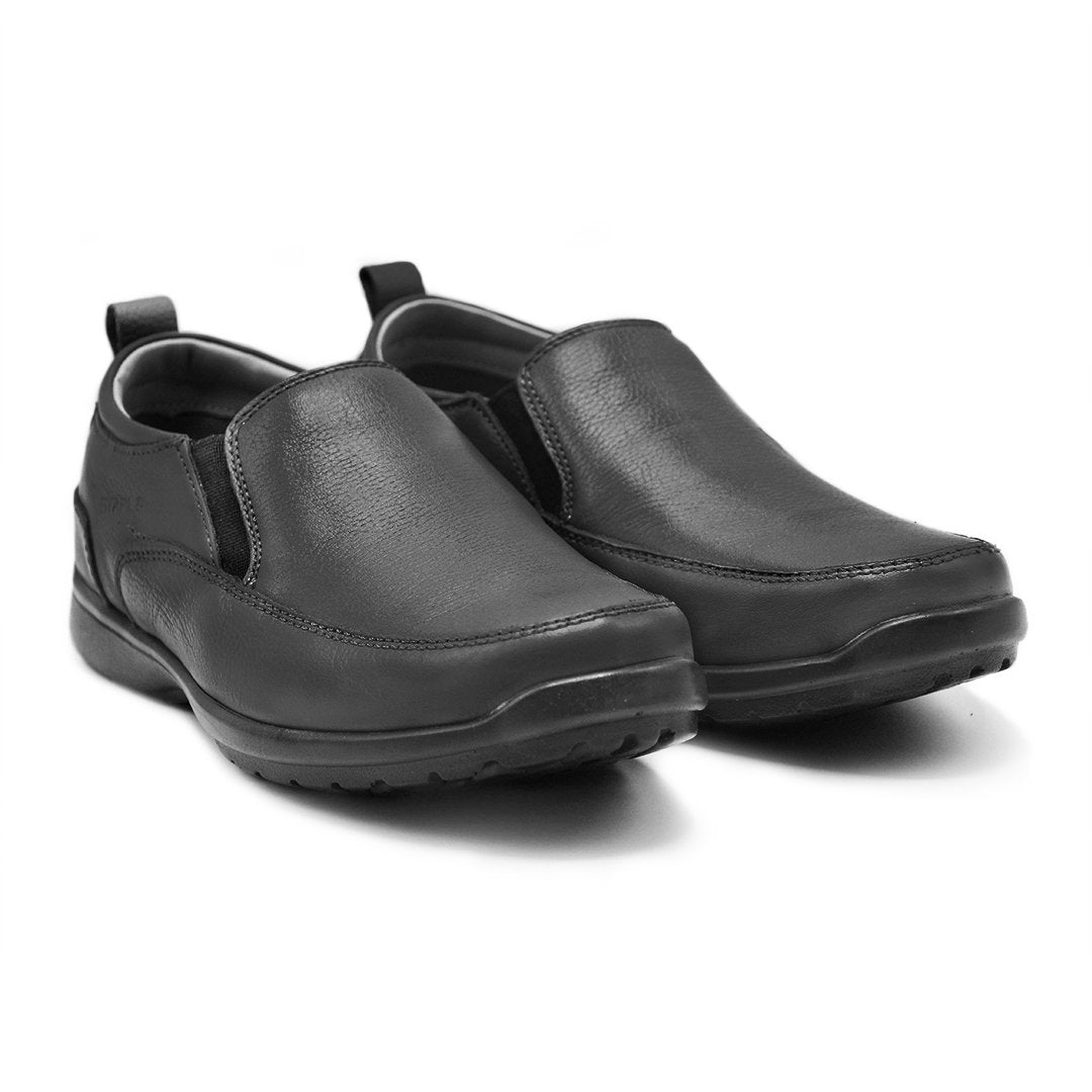 LEATHER SHOES - RUNNER-054 BLACK