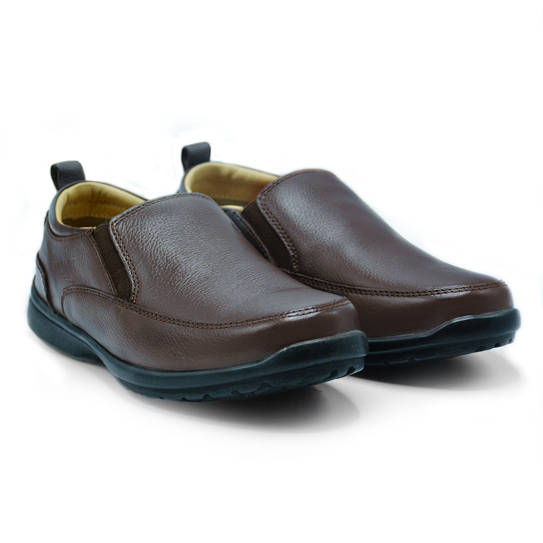 LEATHER SHOES - RUNNER-054 BROWN