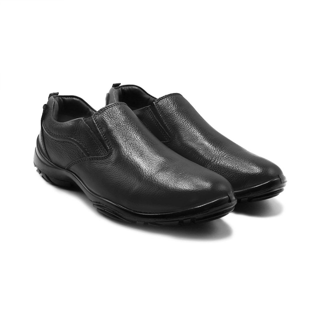 LEATHER SHOES - SHAHZORE-001 BLACK