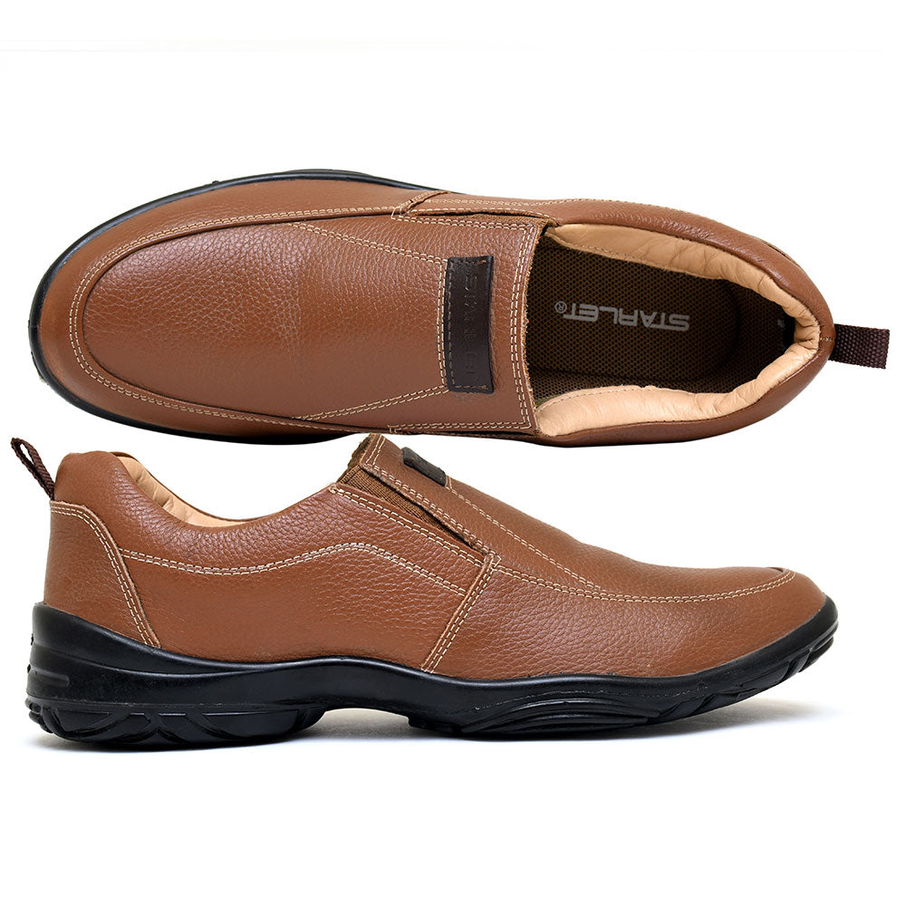 LEATHER SHOES - SHAHZORE-005 TAN