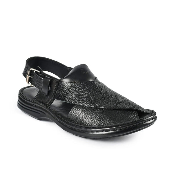 LEATHER PESHAWARI CHAPPAL - SM-006 BLACK