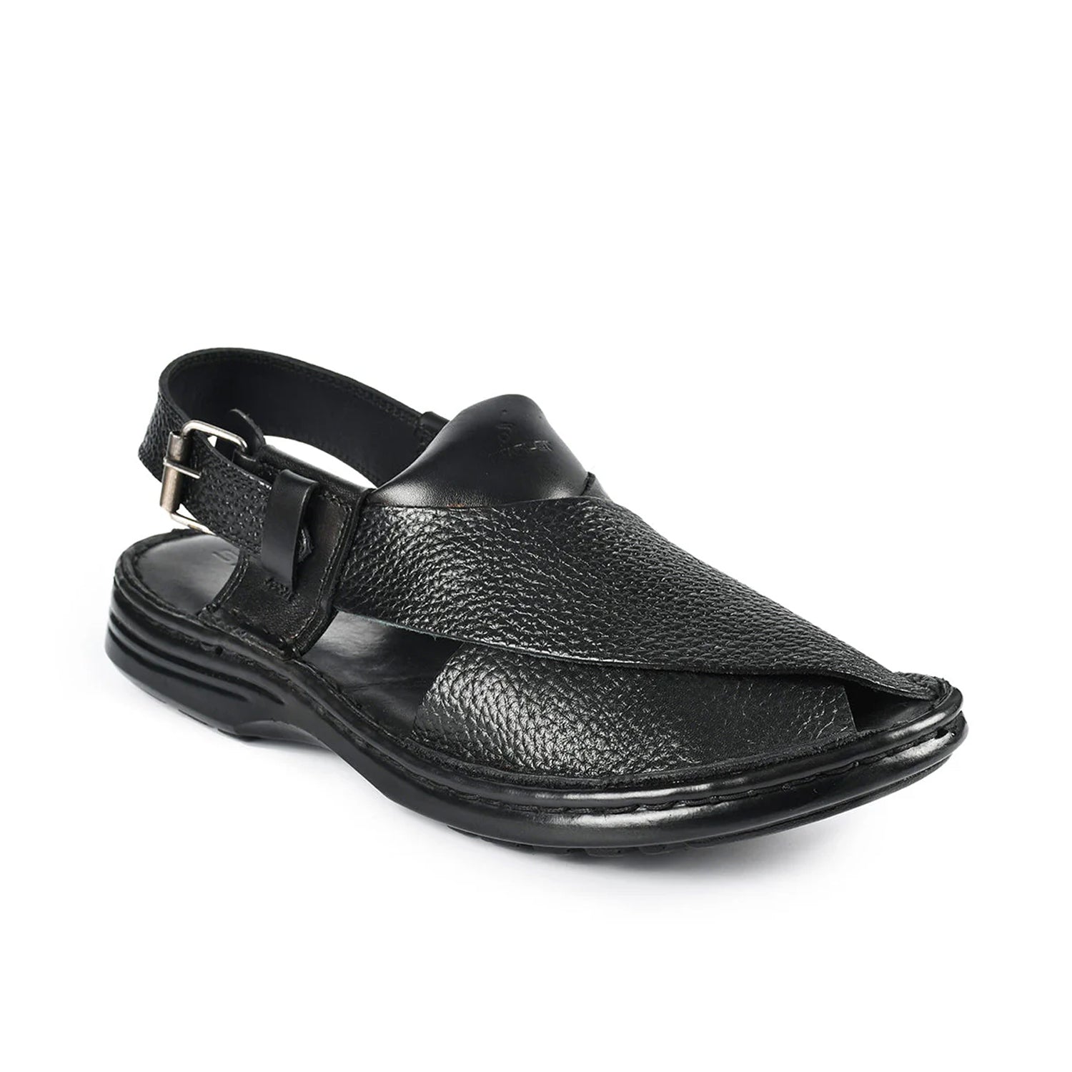 LEATHER PESHAWARI CHAPPAL - SM-006 BLACK