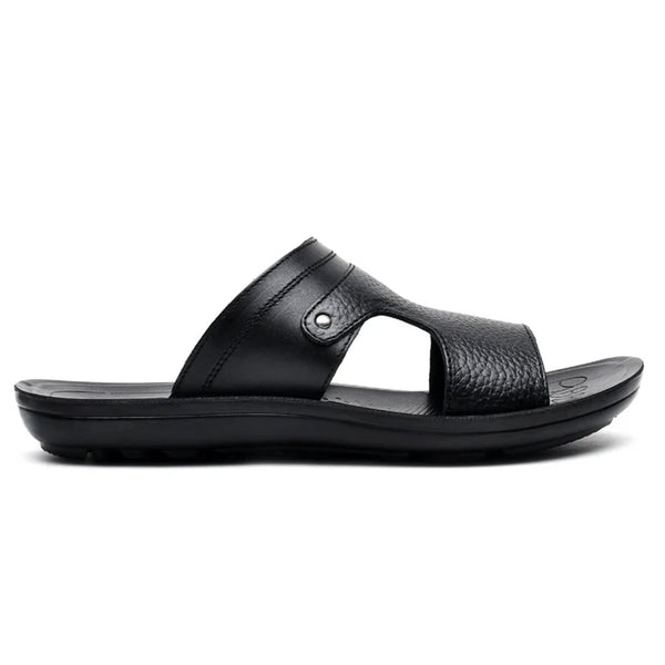 LEATHER SLIPPER - SP-325 BLACK