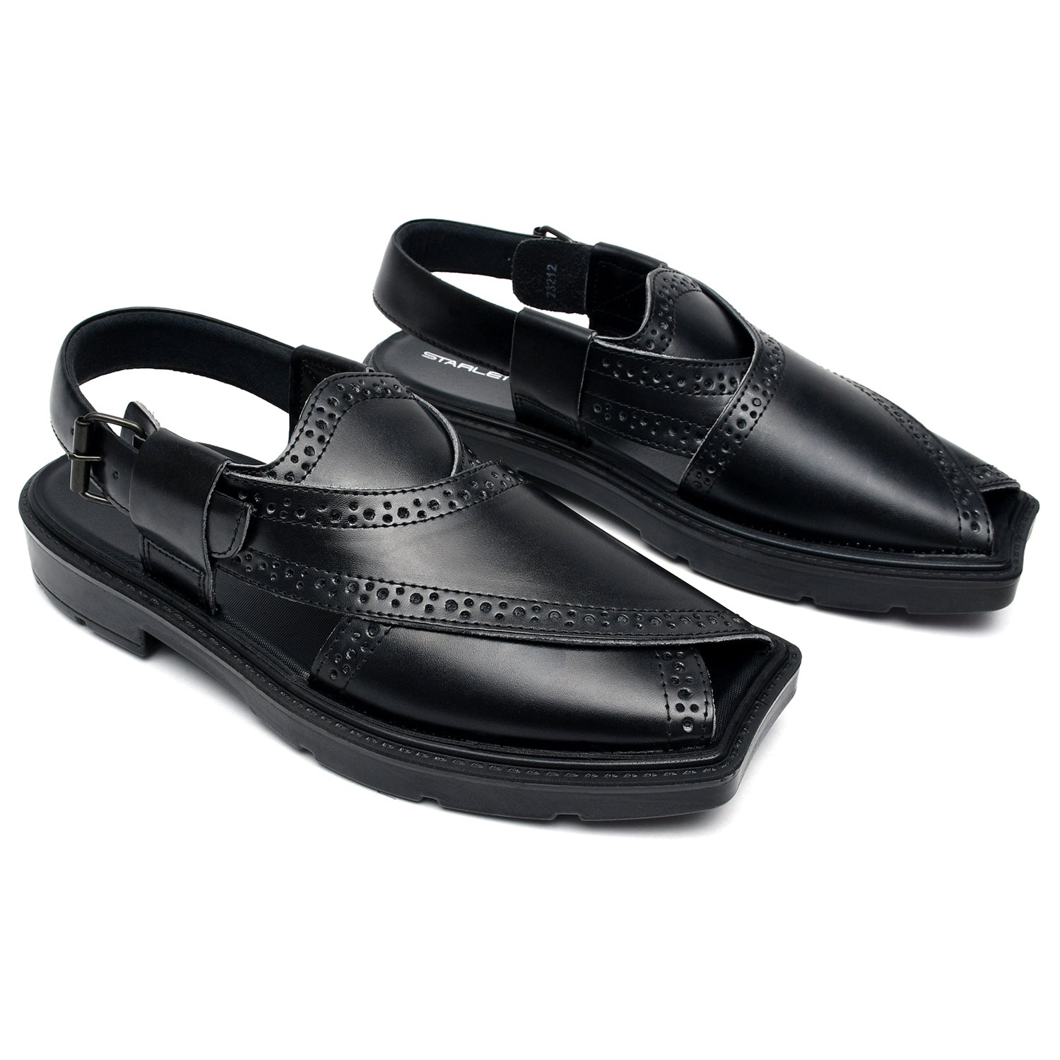 LEATHER PESHAWARI  CHAPPAL - PAHARI-005 BLACK