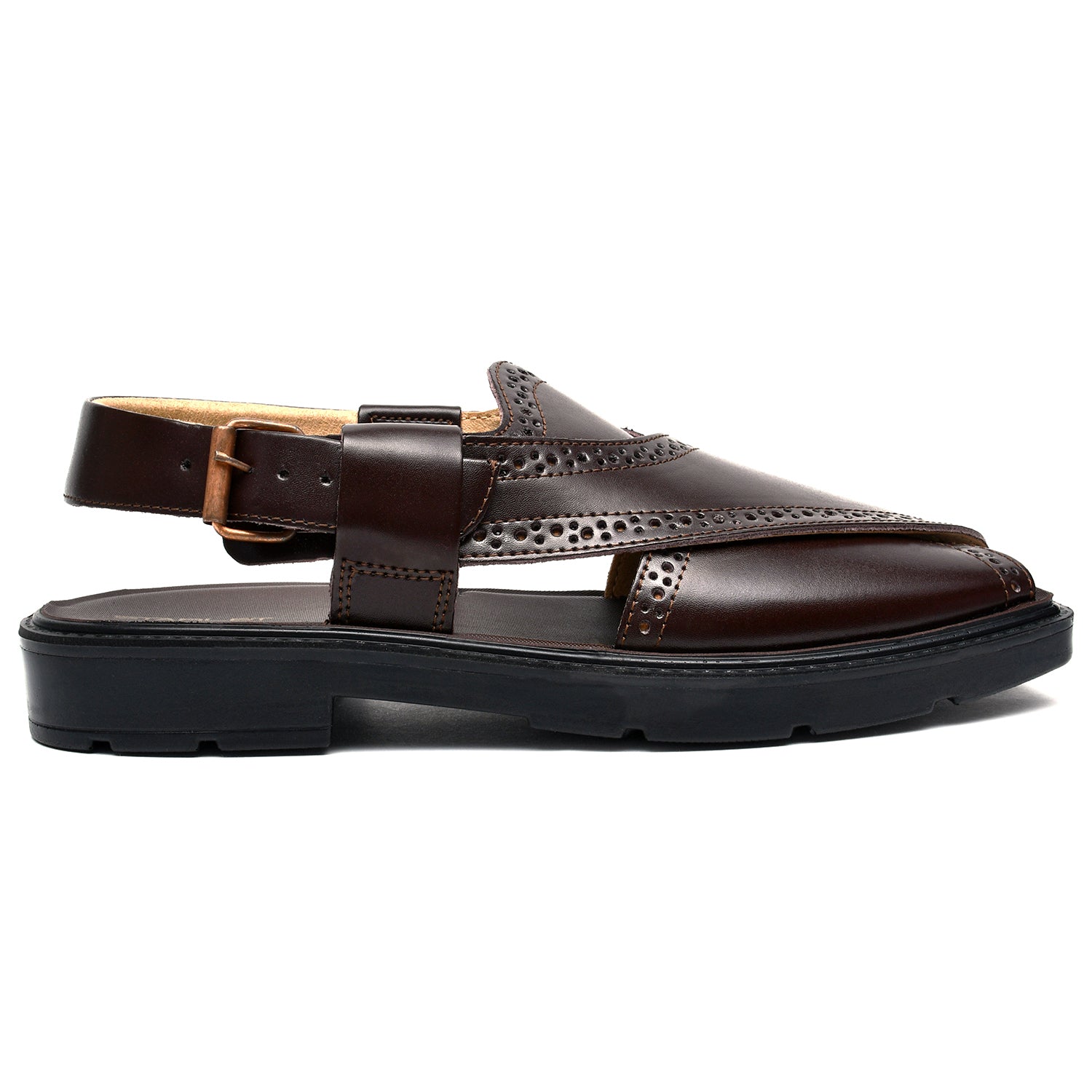 LEATHER PESHAWARI  CHAPPAL - PAHARI-005 BROWN