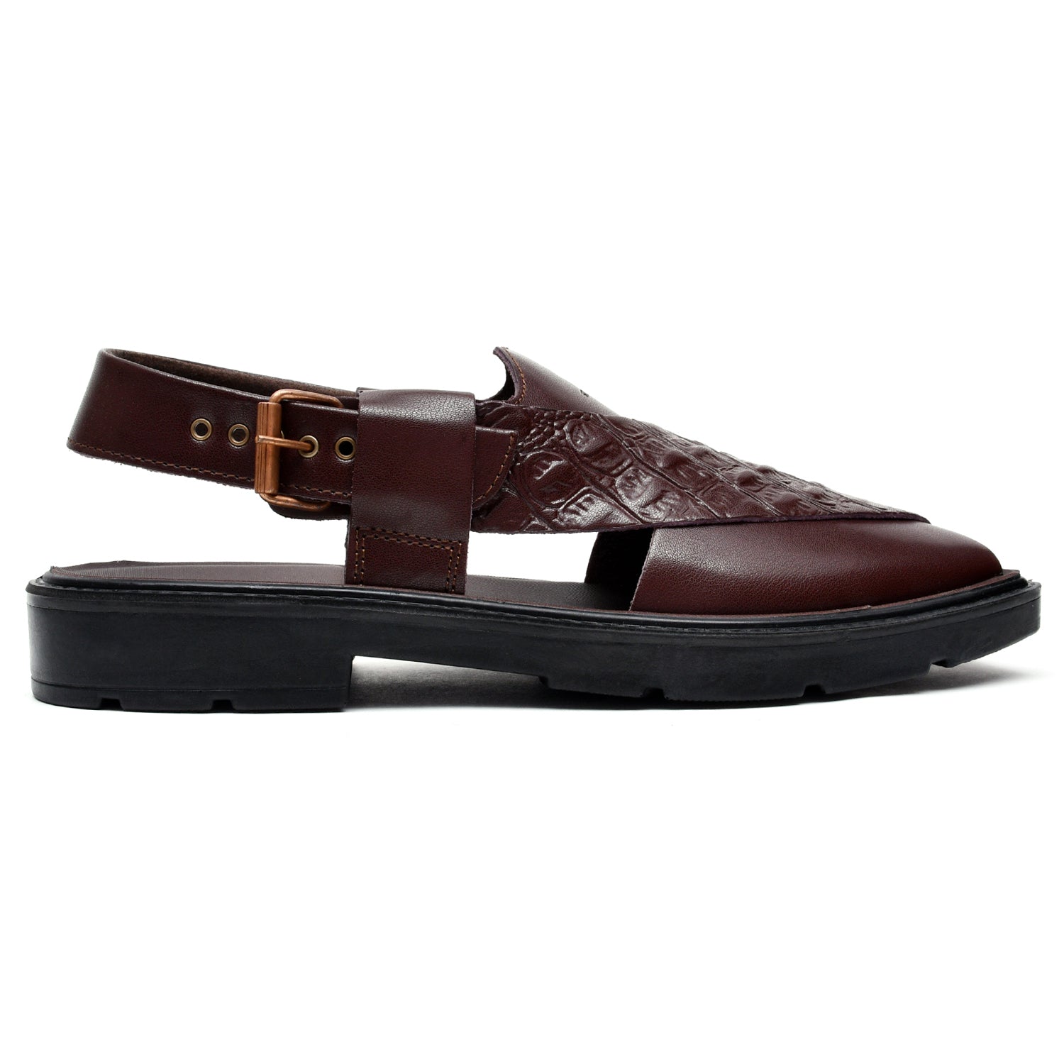 LEATHER PESHAWARI  CHAPPAL - PAHARI-008 BROWN