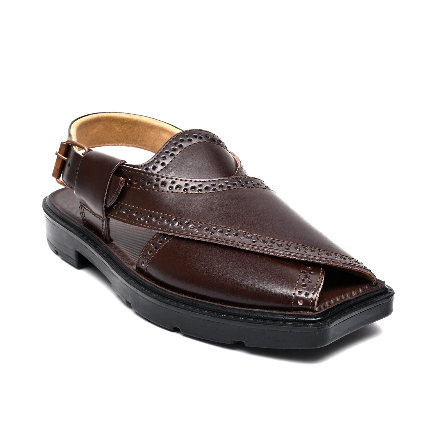 LEATHER PESHAWARI  CHAPPAL - PAHARI-005 BROWN