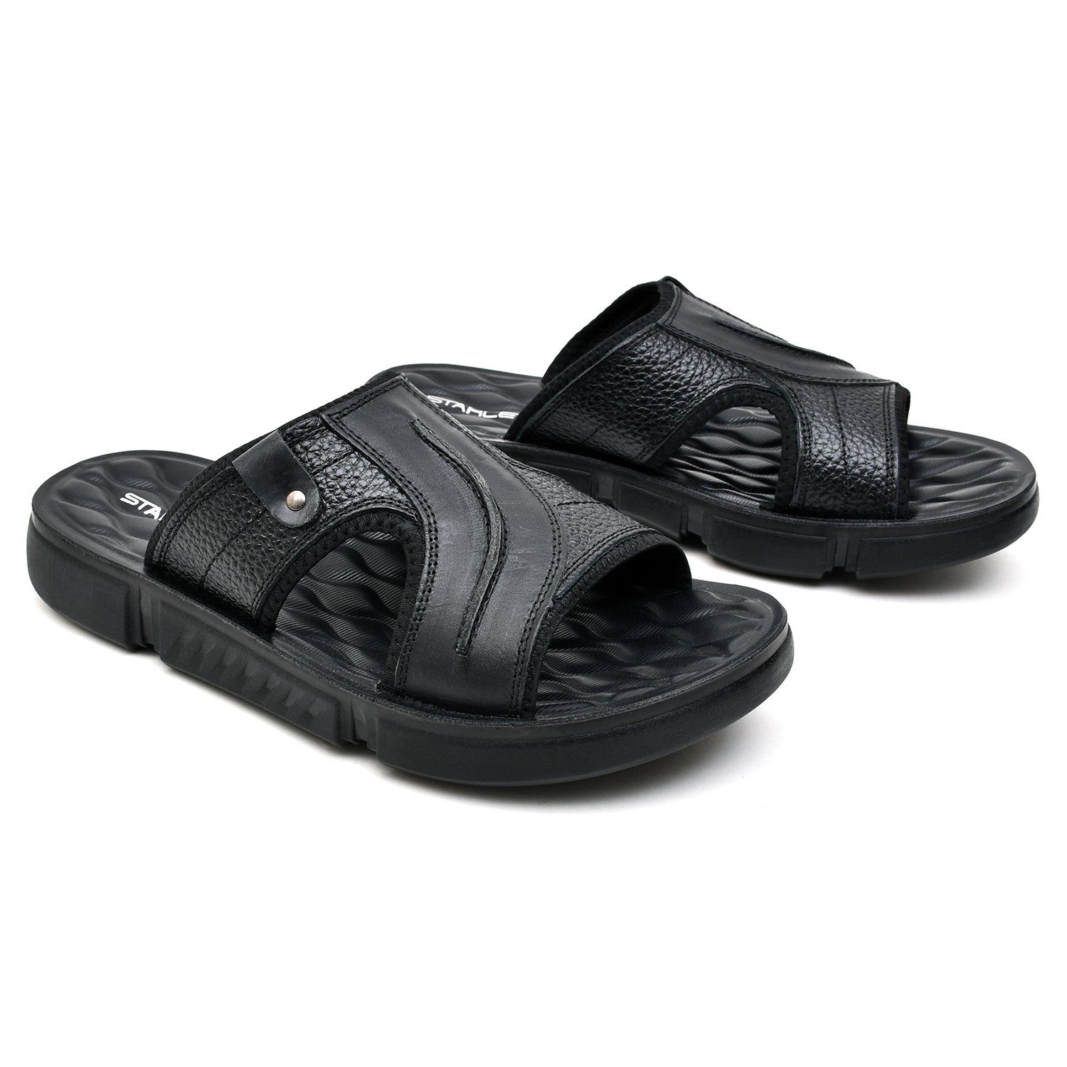 LEATHER SANDAL - SPT-1215 BLACK