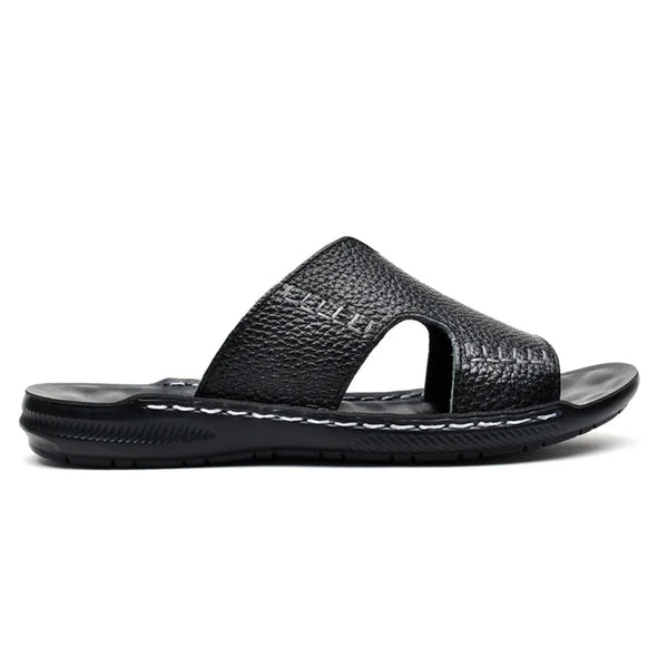 LEATHER SLIPPER - SR-1125 BLACK
