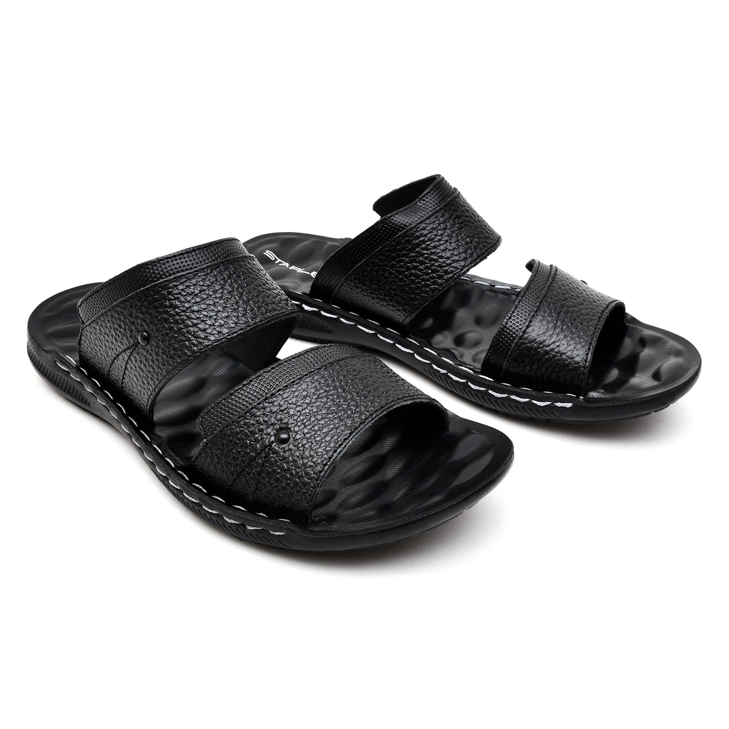 LEATHER SLIPPER - SR-1126 BLACK