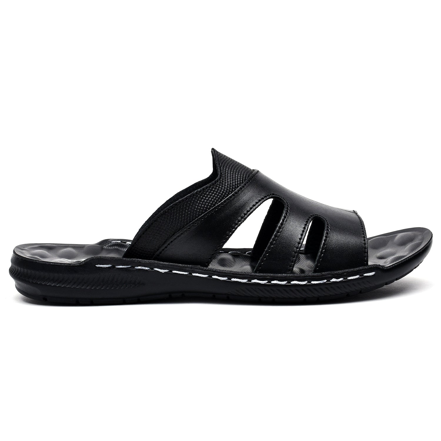 LEATHER SLIPPER - SR-1128 BLACK