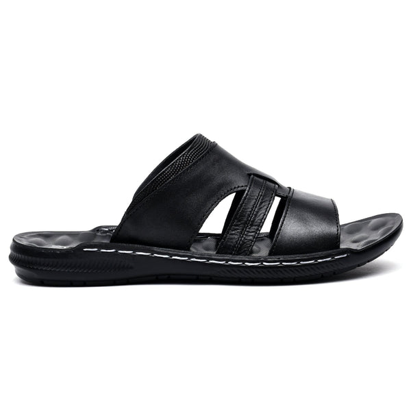 LEATHER SLIPPER - SR-1129 BLACK