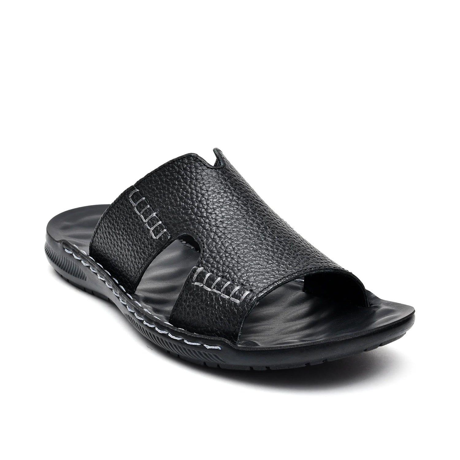 LEATHER SLIPPER - SR-1125 BLACK