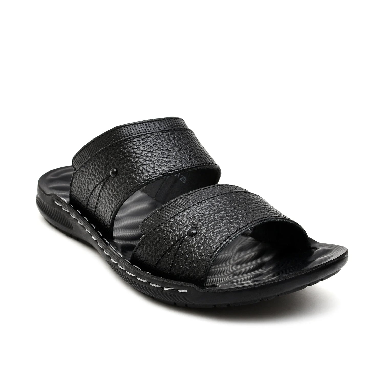 LEATHER SLIPPER - SR-1126 BLACK
