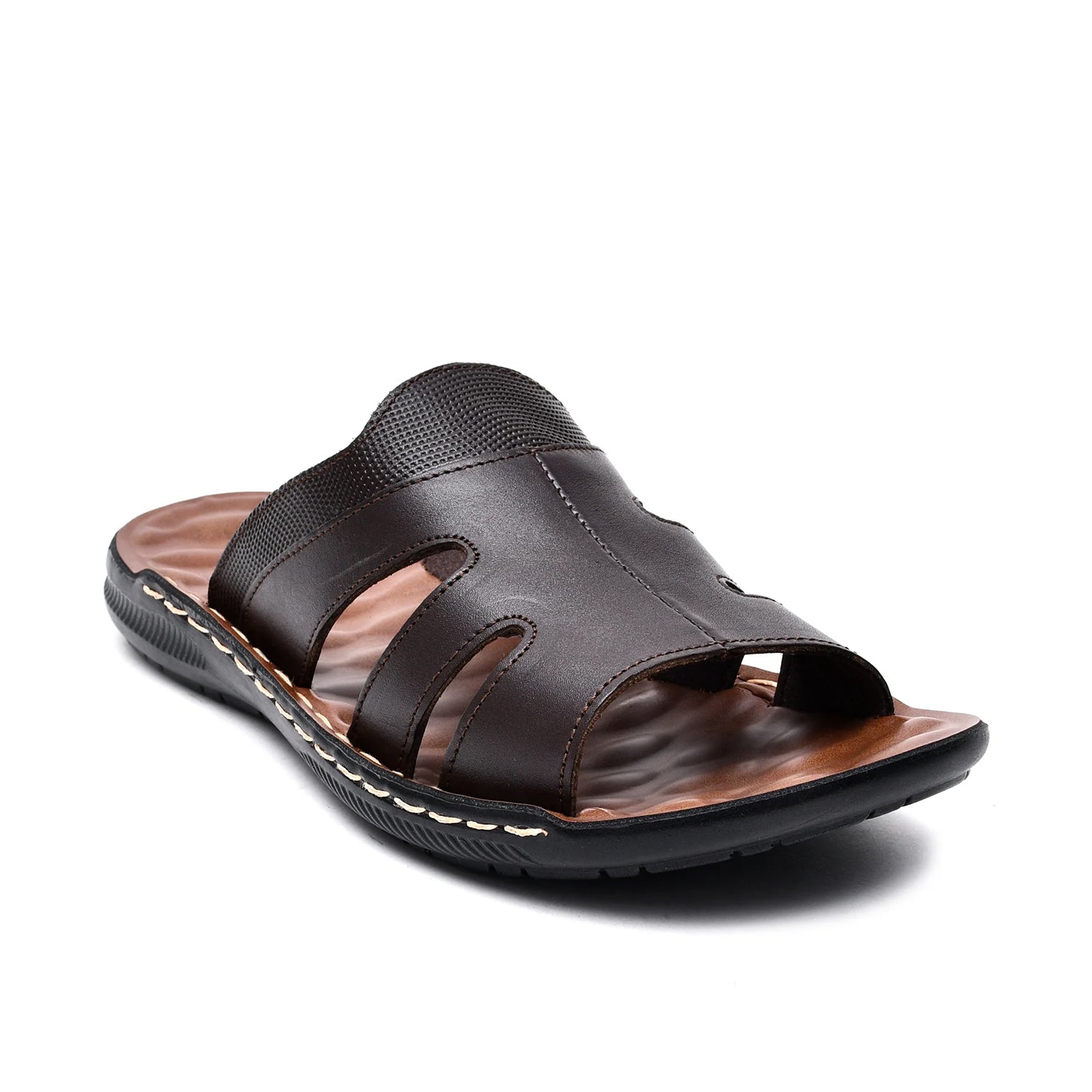 LEATHER SLIPPER - SR-1128 BROWN