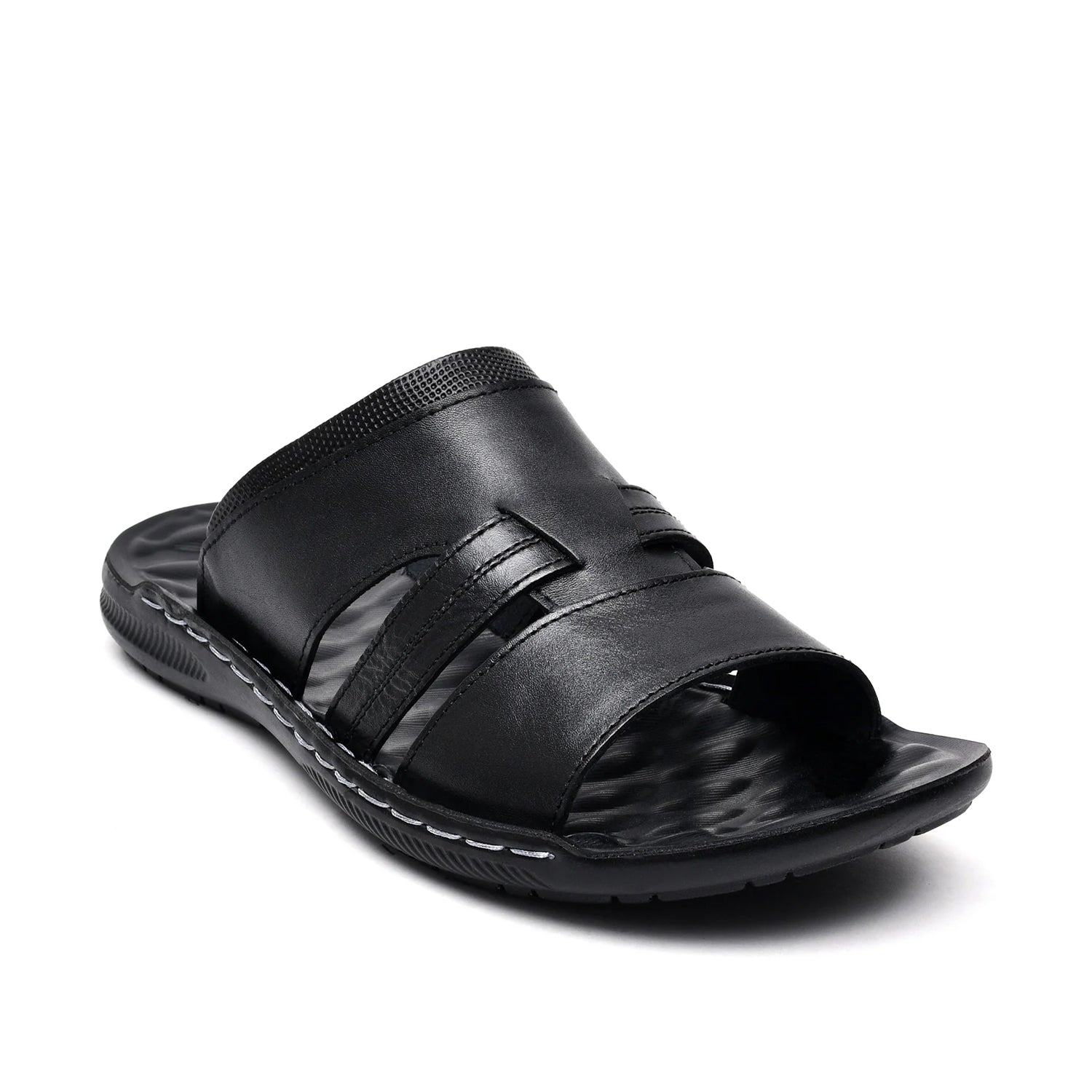 LEATHER SLIPPER - SR-1129 BLACK