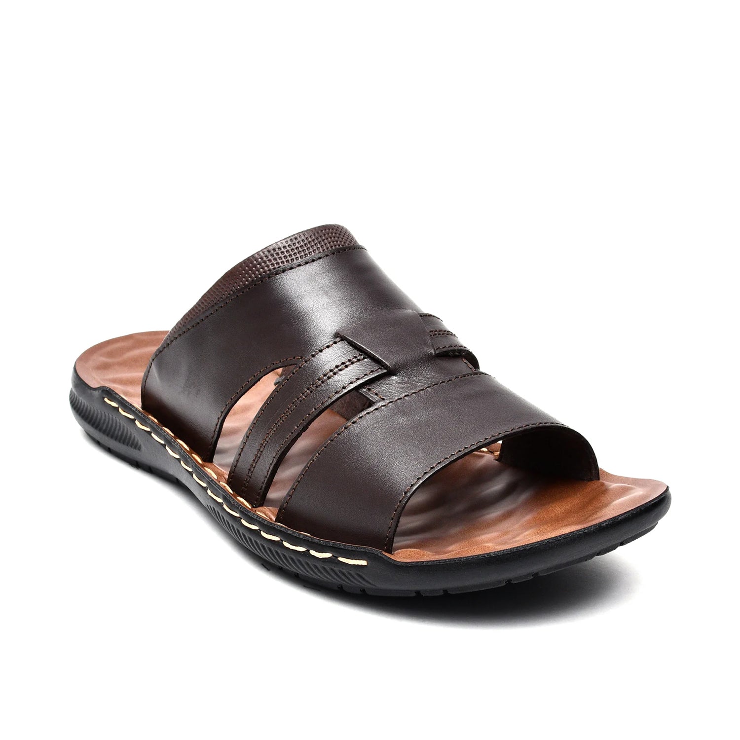 LEATHER SLIPPER - SR-1129 BROWN