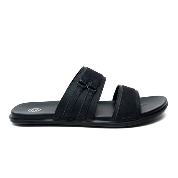 LEATHER SLIPPER - CHM-013 BLACK