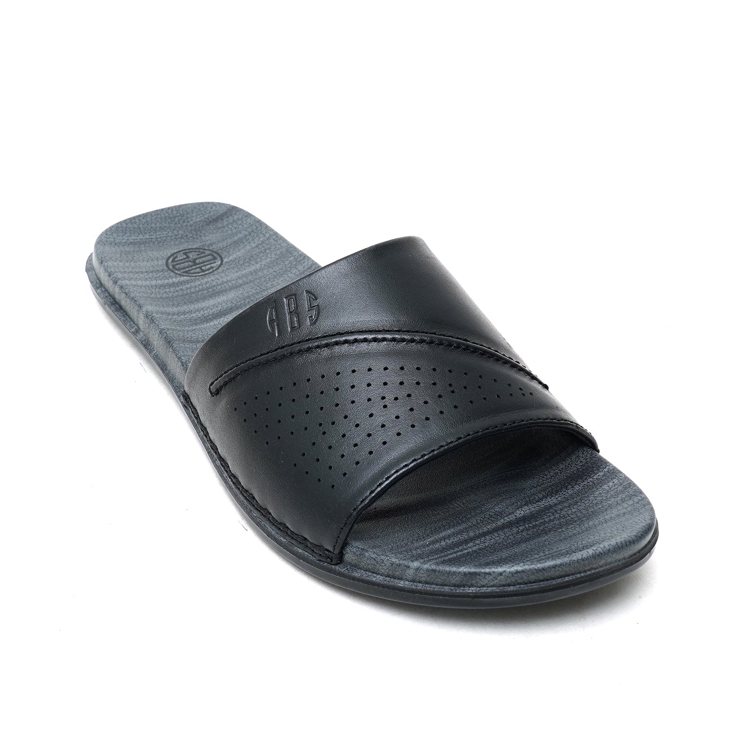 LEATHER SLIPPER - CHM-012 BLACK