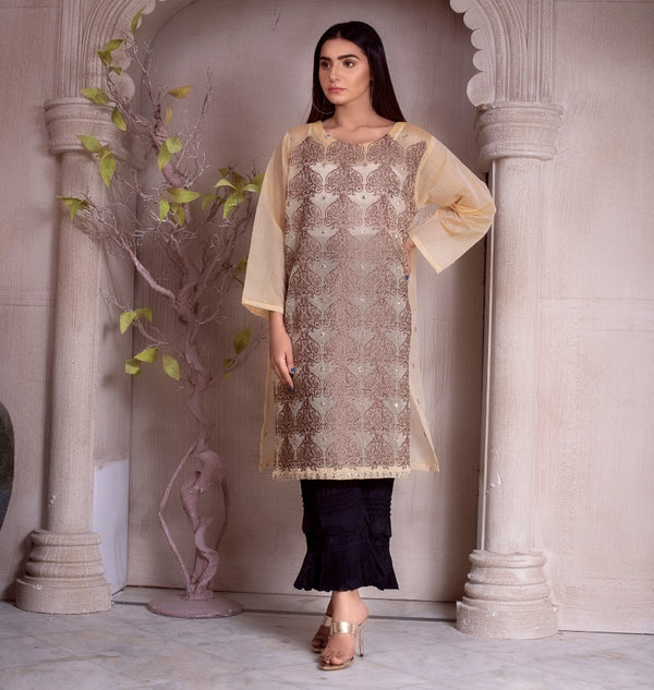 SHINING AMBER (KURTI) - UNSTITCHED