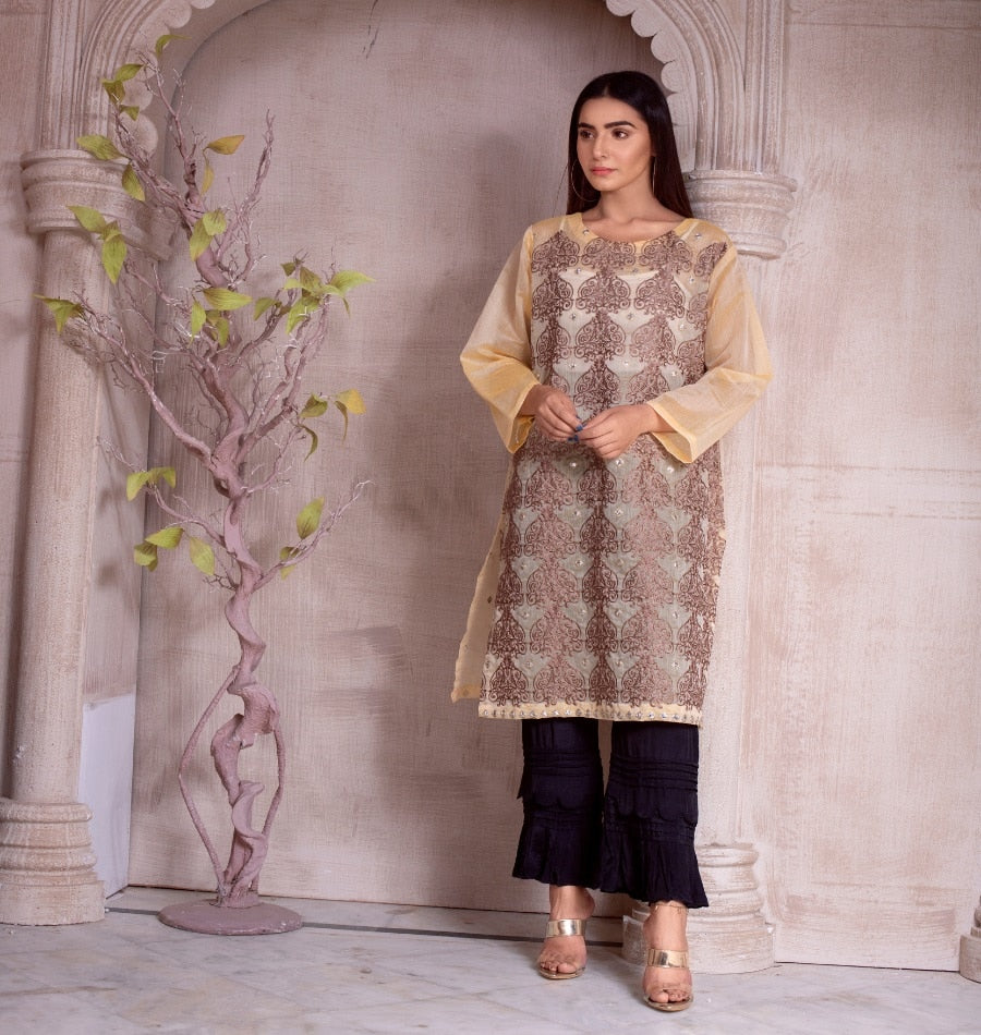 SHINING AMBER (KURTI) - UNSTITCHED