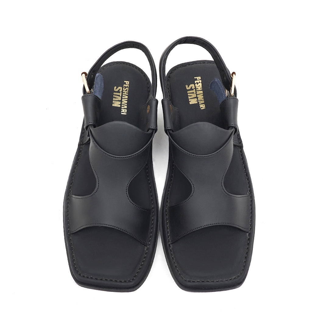 LEATHER PESHAWARI CHAPPAL - USG0004 - BLACK