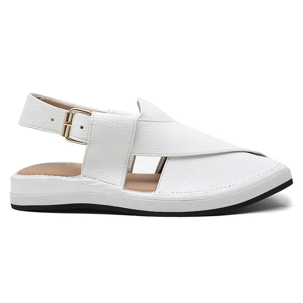 LEATHER PESHAWARI CHAPPAL - USG0001 - WHITE