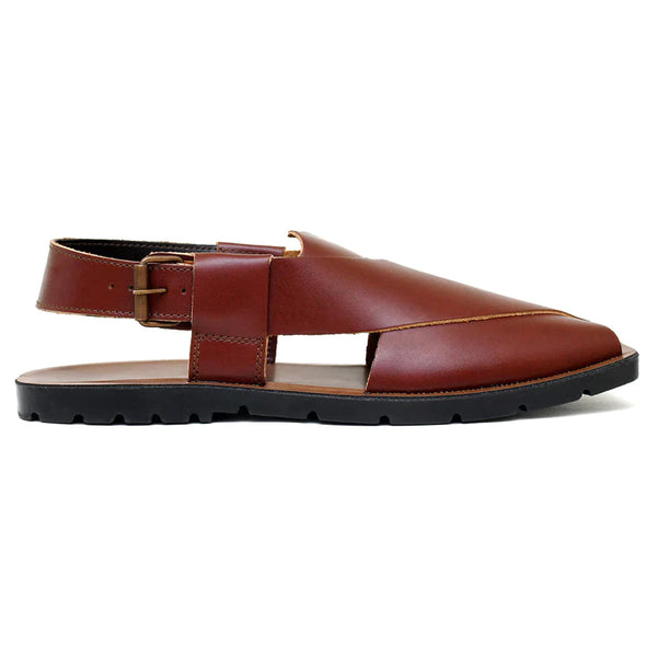 LEATHER PESHAWARI  CHAPPAL - NPT-01 MAROON