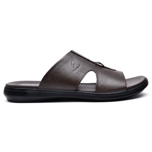 LEATHER SLIPPER - VCT-001 BROWN