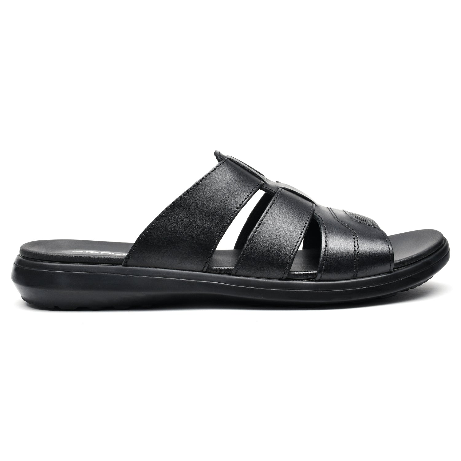 LEATHER SLIPPER - VCT-005 BLACK