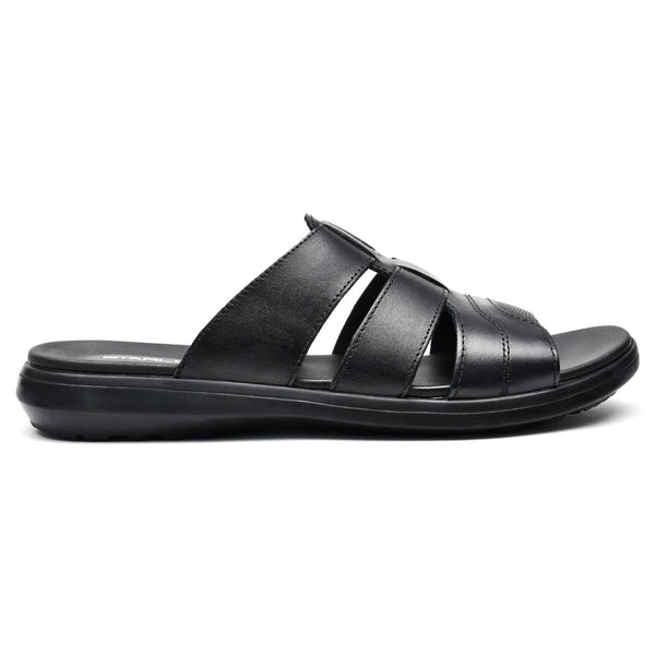 LEATHER SLIPPER - VCT-005 BLACK